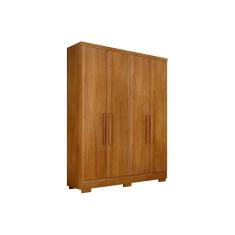 Imagem de Guarda Roupa Solteiro 4 Portas E 2 Gavetas C/Pés Milly/Veneza Cumaru - Novo Horizonte