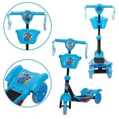 Imagem de Patinete Infantil Masculino Turma Do Problems Regulável Azul - Toys 2U