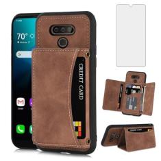 Imagem de Asuwish Capa de telefone para LG Premier Pro Plus 15.5 cm/Harmony 4/K40S/K41 capa carteira com protetor de tela de vidro temperado e suporte de cartão de couro PU com compartimento para celular
