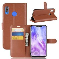 Imagem de Capa para Huawei Nova 3, capa carteira flip de couro PU premium com compartimento para cartão, suporte e fecho magnético [capa interior à prova de choque de TPU] Compatível com Huawei Nova 3