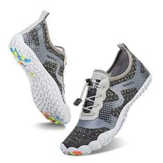 Imagem de Sapatos aquáticos para homens e mulheres descalços secagem rápida Meia aquática ao ar livre esportivo sapato esportivo para caiaque, barco, caminhadas, surfe, caminhada, A-light Gray,