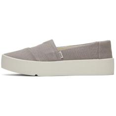 Imagem de TOMS Tênis feminino plataforma de lona Verona Heritage Casual - Preto, Cinza claro, 35