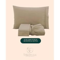 Imagem de Jogo Lençol Casal Padrão 3 Peças  Ponto Palito 100 Algodão - theovitex