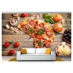 Imagem de Papel De Parede Rodízio Pizza Gourmet 3D Al143