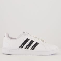 Imagem de Tênis Adidas Grand Court Base Beyond Feminino Branco e Preto-Feminino