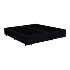 Imagem de Cama Box Casal Bipartido Principe das Camas Suede Preto 138x188x40