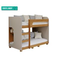 Imagem de Beliche Montessoriana Solteiro C/Pés 1 Prateleira 100% Mdf Acabamento