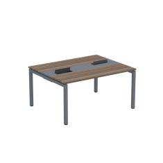 Imagem de Mesa Plataforma Dupla com Pé de Aço para Coworking 140x120 Pdc14/12/2p Walnut/Grafito