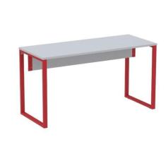 Imagem de Mesa Escritório P25 TUB Pandin 134 cm (Larg) Tampo MDP Cinza Pé Aço Tu