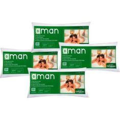 Imagem de Travesseiro Fibras Siliconadas Aman Corpo Inteiro Kit c/ 4 Un 50x130 -