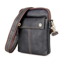 Imagem de Bolsa de ombro masculina de couro legítimo, bolsa tiracolo para homens, bolsa mensageiro pequena, bolsa de mão de couro, a