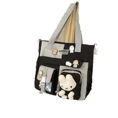 Imagem de Bolsa tiracolo Kawaii e acessórios Kawaii para meninas, linda bolsa de ombro, bolsa escolar para estudantes, Preto