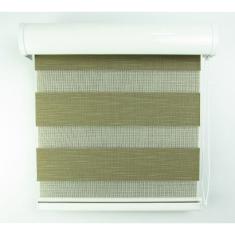 Imagem de Cortina Rolô Double Vision Com Perfil Frontal Crisdan 1,20 Largura X 1,20 Altura Marrom