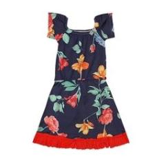 Vestido Infantil Ciganinha Xadrez Vermelho - Big Bless