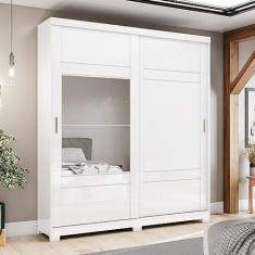Imagem de Guarda Roupas Casal 2 Portas Deslizantes 3 Gavetas Verg Branco/rosa Chá