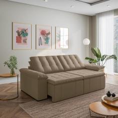 Imagem de Sofá Cama Retrátil E Reclinável 3 Lugares 260cm Em Veludo Com Molas Pa