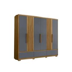 Imagem de Guarda Roupa Casal 6 Portas 5 Gav 0330 Freijo Cinza Moval