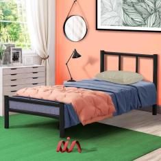 Imagem de Cama de Ferro Tubular Solteiro Preto Resistente - Primoart