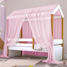 Imagem de Cama Montessoriana Exclusiv Solteiro com Voal Rosa