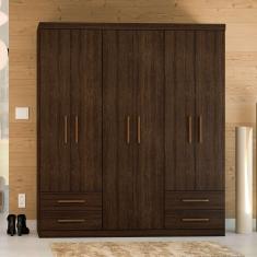 Imagem de guarda-roupa casal advantage 6 pt 4 gv capuccino wood