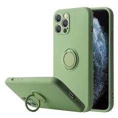 Imagem de Suporte de silicone líquido para anel de dedo para iPhone 13 12 11 Pro Max Mini XR XS Max 7 8 Plus SE 2020 Capa de telefone, verde, para iPhone 11