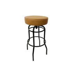 Imagem de Banqueta Alta Bar Giratória Cor Preta Assento Cor Caramelo Confortável