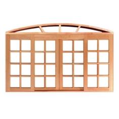 Imagem de Janela De Madeira Vitro De Correr Quadriculado Em Arco De Cedro Arana
