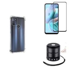 Imagem de Kit Mini Som Bluetooth Moto G60s + Capa Anti Impacto + Película Vidro