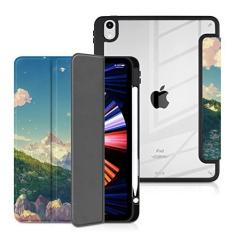 Imagem de Batianda Capa projetada para iPad 10ª geração 27.7 cm 2022 [suporte de lápis embutido] capa à prova de choque com capa traseira transparente transparente TPU amortecedora automática