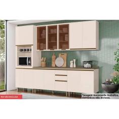 Imagem de Kit de Cozinha Completa 8 Peças Connect (3Aéreos+2Balcões+1Paneleiro+2Complementos) C5P88 Off White - Henn