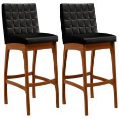Imagem de Kit 02 Banquetas Altas Cozinha Mila B04 Preto