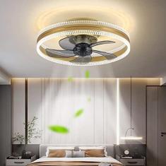 Imagem de Ventilador de teto moderno LED Luz de teto com ventilador ultra silencioso com iluminação e controle remoto Luz de teto com ventilador regulável Sala de estar Sala de jantar Quarto Luz de te