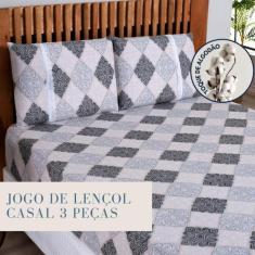 Imagem de Lençol Queen Estampado Com Elástico Malha 100% Algodão Macio - Meta Ma