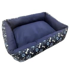 Imagem de Cama para Cães e Gatos CamaPet Pata Osso Azul Tamanho P