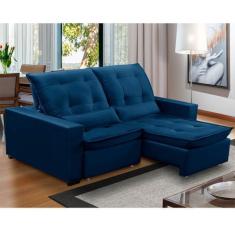 Imagem de Sofa Retratil Reclinavel 2 Lugares 2,30M Atlantis Veludo Azul Marinho