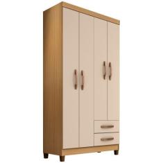 Imagem de Guarda Roupa Casal 4 Portas E 2 Gavetas Modena Carvalho Americano/Off