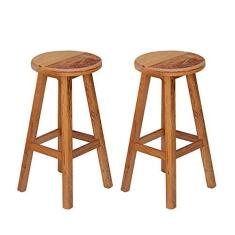 Imagem de Kit 2 Banquetas Alta sem Encosto Madeira Maciça - Natural