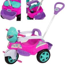Imagem de Triciclo Rosa com Pedal Haste para Empurrar Apoio de Pé Seguro e Porta