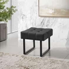 Imagem de Puff Banqueta Estofada Quadrada Pés Em Aço Para Decoração  - Mobigu, P
