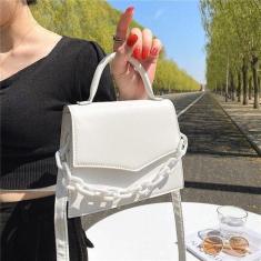 Imagem de Bolsa Feminina Transversal Corrente E Mão Liso Novo 7001 - Tem Tudo On