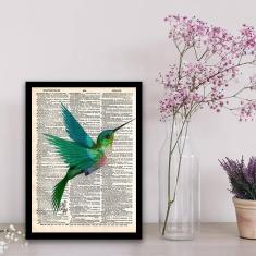 Imagem de Quadro Decorativo Passarinho Beija Flor 34x23cm