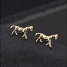 Imagem de Brinco Cavalo Country Folheado A Ouro 18k
