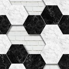 Imagem de Papel De Parede Autocolante Geométrico Marble Hive 250