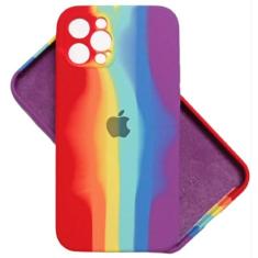 Imagem de Capa Case iPhone 12 Pro Tela 6.1" Rainbow Silicone Interior Aveludado