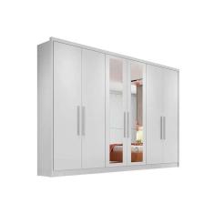 Imagem de Guarda Roupa Casal 6 Portas E 8 Gavetas C Espelho Robust Plus Branco Novo Horizonte