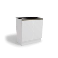 Imagem de Balcão Cozinha P-cooktop Maxxi G744 Top 2 Portas C-tampo 80cm Branco-preto - Kappesberg