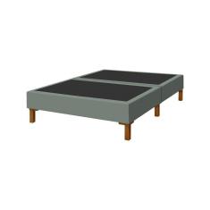 Imagem de Base Para Cama Ibiza 160Cm Em Veludo Cinza - Cor: Cinza