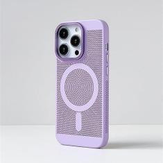 Imagem de Capa magnética de resfriamento de dissipação de calor para iPhone 15 14 Pro 11 13 12 Pro Max Grid respirável à prova de choque fina capa rígida para PC, T2, para iPhone 14