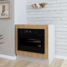 Imagem de Balcão Forno de Embutir sem Tampo com Rodapé Ipanema CabeCasa MadeiraMadeira Acácia/Branco