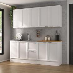 Imagem de Cozinha Compacta 4 Peças 2 Aéreos 2 Balcões Soho Cabecasa Madeiramadeira Branco